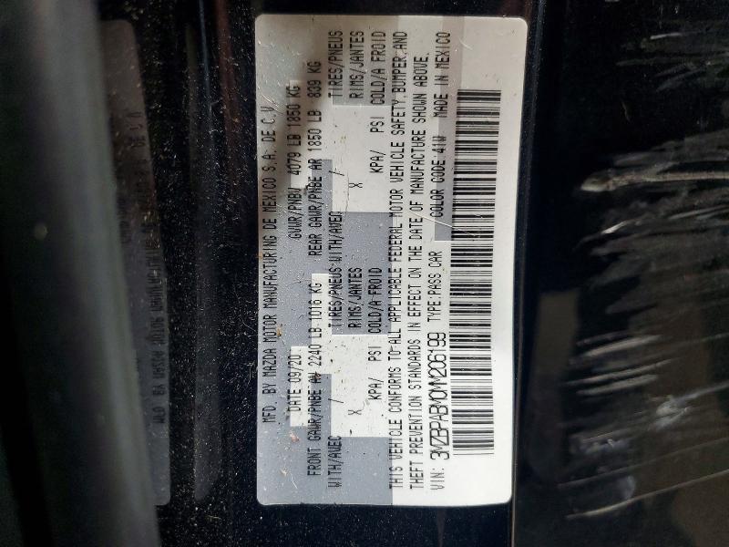 Продаж на аукціоні авто 2021 Mazda 3, vin: 3MZBPABM0MM206199, номер лоту: 58826206