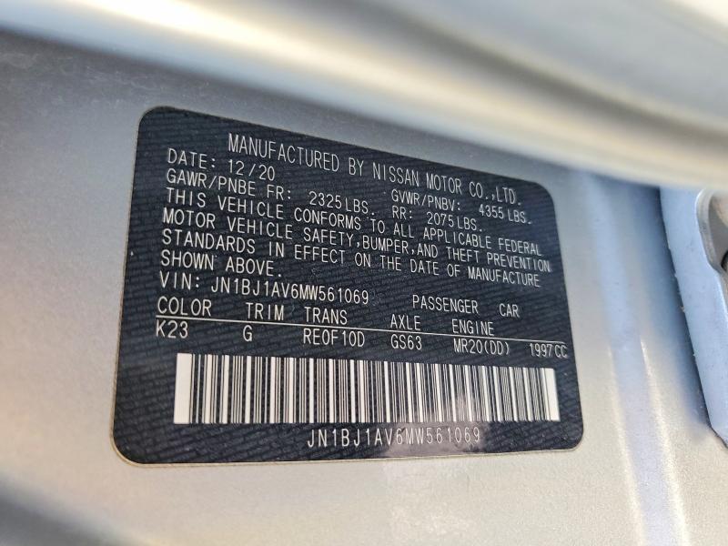 Aukcja sprzedaży 2021 Nissan Rogue Sport, vin: JN1BJ1AV6MW561069, numer aukcji: 55919576