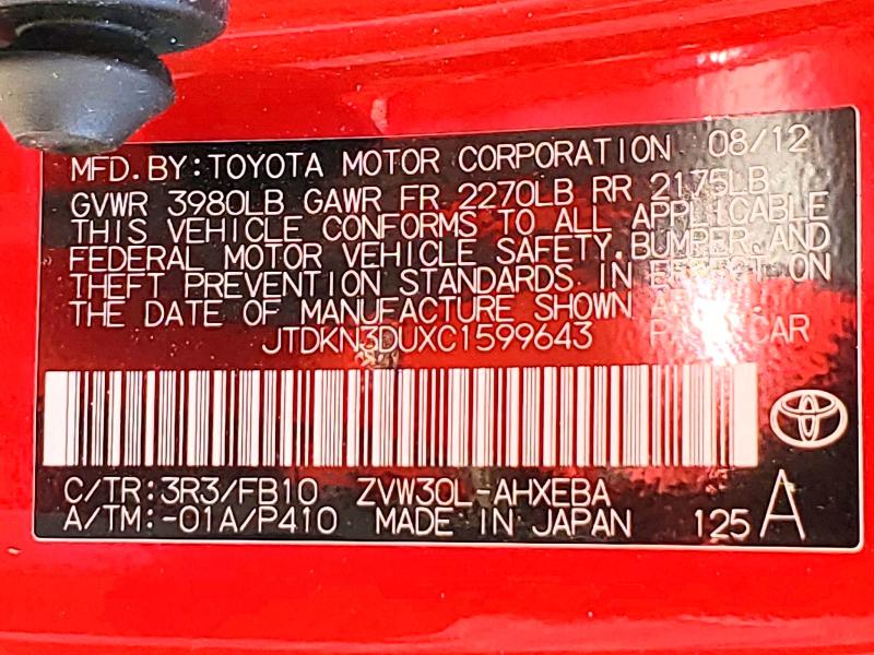 Продаж на аукціоні авто 2012 Toyota Prius, vin: JTDKN3DUXC1599643, номер лоту: 85989695
