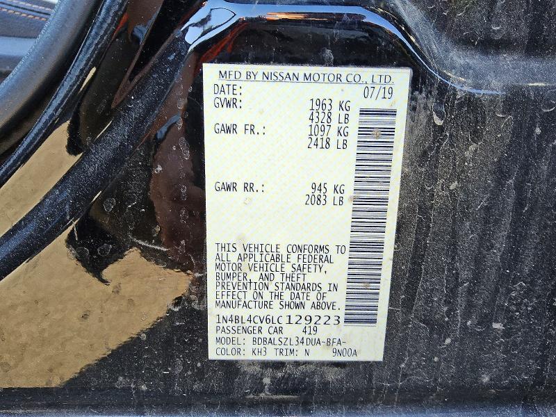 Продажа на аукционе авто 2020 Nissan Altima, vin: 1N4BL4CV6LC129223, номер лота: 58323666