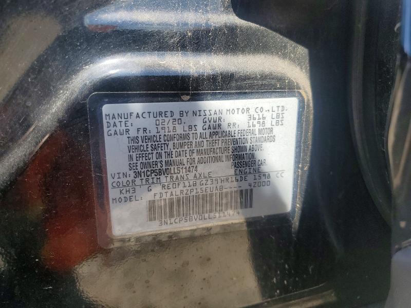 Продажа на аукционе авто 2020 Nissan Kicks, vin: 3N1CP5BV0LL511474, номер лота: 56849076