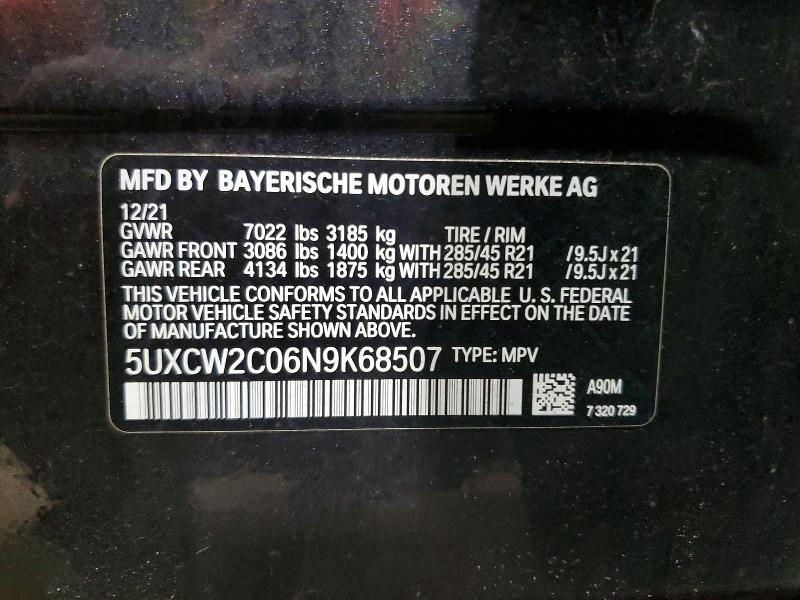 Aukcja sprzedaży 2022 Bmw X7, vin: 5UXCW2C06N9K68507, numer aukcji: 55441466