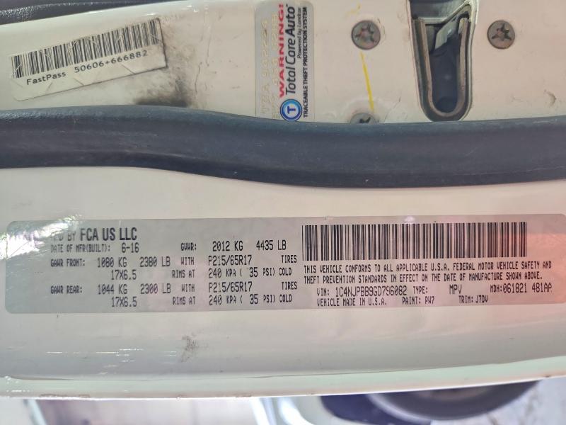 57333486 :رقم المزاد ، 1C4NJPBB9GD796082 vin ، 2016 Jeep Patriot مزاد بيع