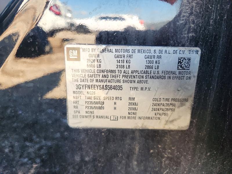 2010 Cadillac Srx მანქანა იყიდება აუქციონზე, vin: 3GYFNEEY5AS584035, აუქციონის ნომერი: 58294526