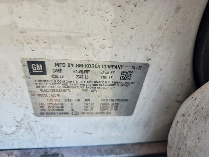Aukcja sprzedaży 2020 Buick Encore, vin: KL4CJASB1LB340274, numer aukcji: 57580266
