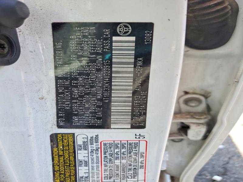 58623086 :رقم المزاد ، 4T1BE32K14U323915 vin ، 2004 Toyota Camry مزاد بيع