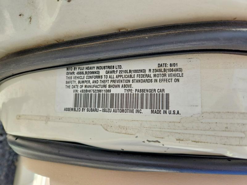 Продажа на аукционе авто 2002 Subaru Legacy, vin: 4S3BH675226611069, номер лота: 57940276