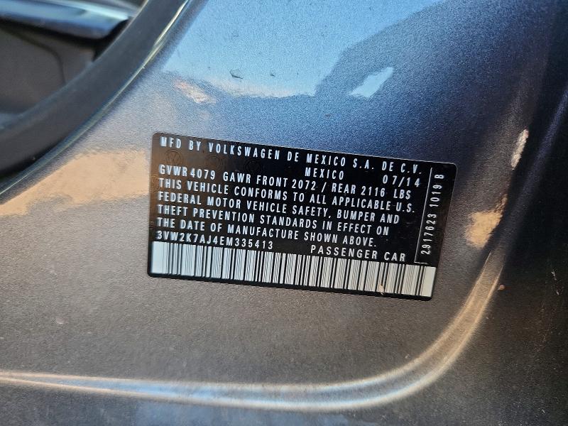 Продажа на аукционе авто 2014 Volkswagen Jetta, vin: 3VW2K7AJ4EM335413, номер лота: 57405106