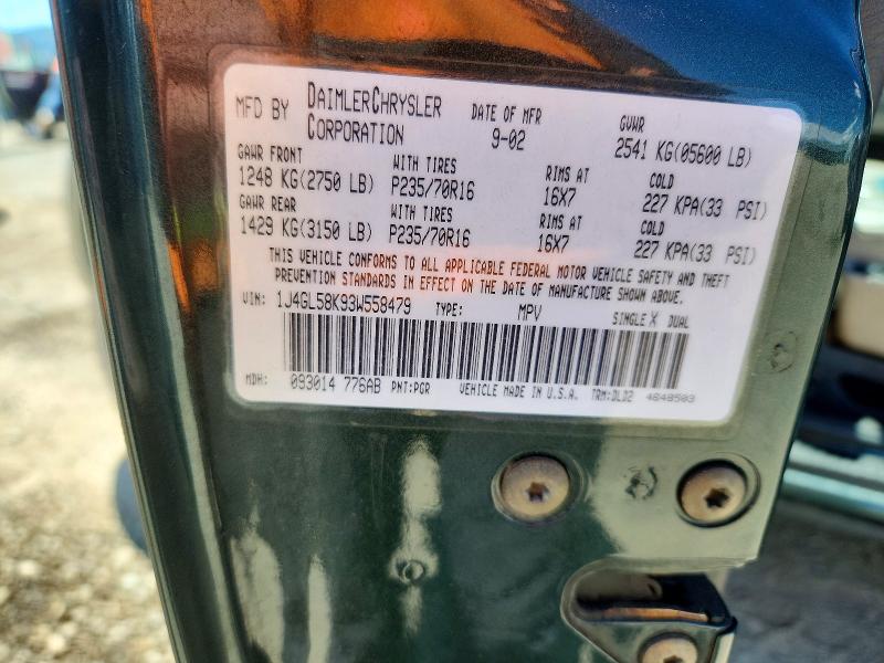 Продажа на аукционе авто 2003 Jeep Liberty, vin: 1J4GL58K93W558479, номер лота: 55737506