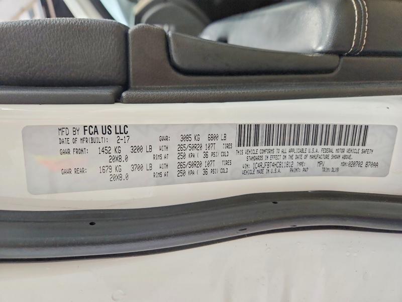 Продажа на аукционе авто 2017 Jeep Grand Cherokee, vin: 1C4RJFBT4HC811812, номер лота: 56268946