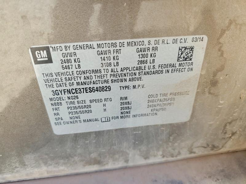 Aukcja sprzedaży 2014 Cadillac Srx, vin: 3GYFNCE37ES640829, numer aukcji: 59156926