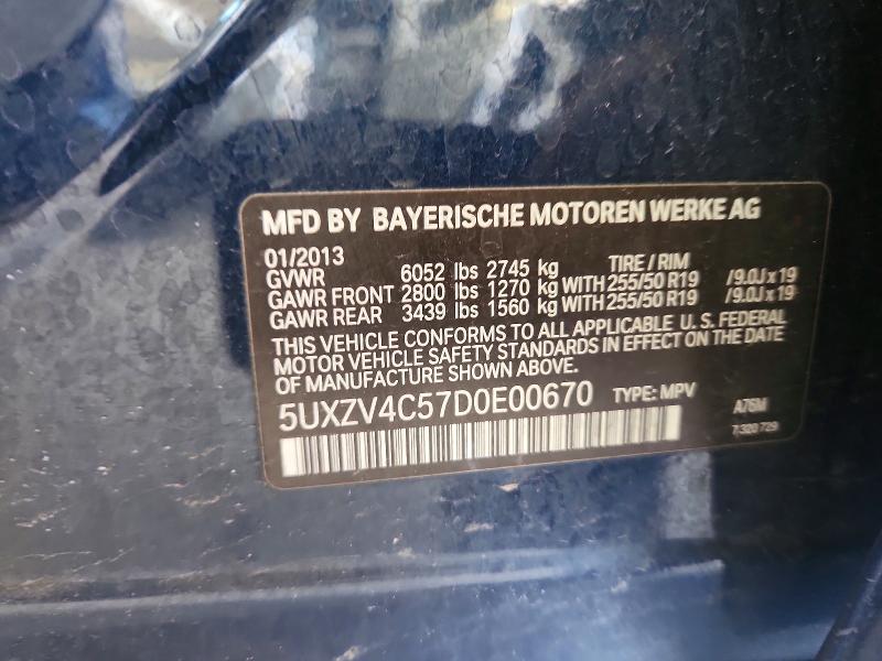 Продаж на аукціоні авто 2013 Bmw X5, vin: 5UXZV4C57D0E00670, номер лоту: 57462446