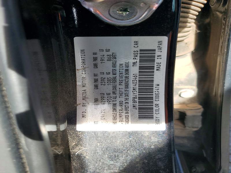 2021 Mazda 3 მანქანა იყიდება აუქციონზე, vin: JM1BPBJY5M1403461, აუქციონის ნომერი: 57404796