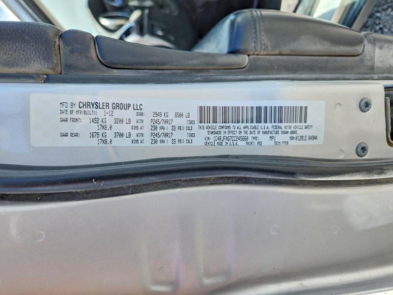 Продажа на аукционе авто 2012 Jeep Grand Cherokee, vin: 1C4RJFAG7CC245660, номер лота: 55918176