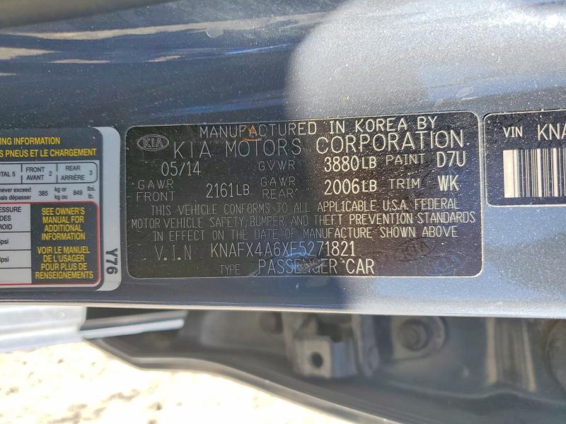 Продаж на аукціоні авто 2015 Kia Forte, vin: KNAFX4A6XF5271821, номер лоту: 56119706