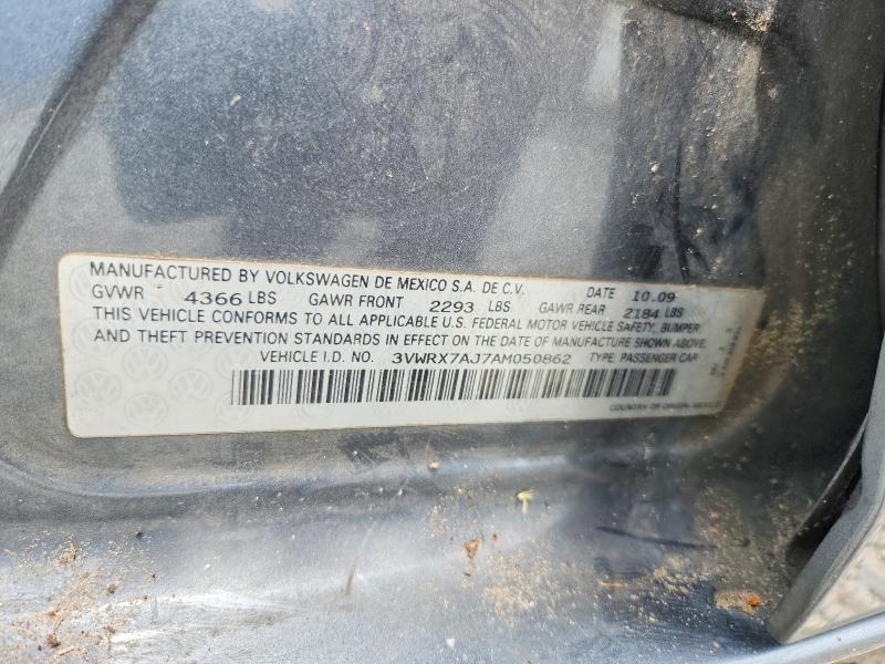 2010 Volkswagen Jetta მანქანა იყიდება აუქციონზე, vin: 3VWRX7AJ7AM050862, აუქციონის ნომერი: 56638856