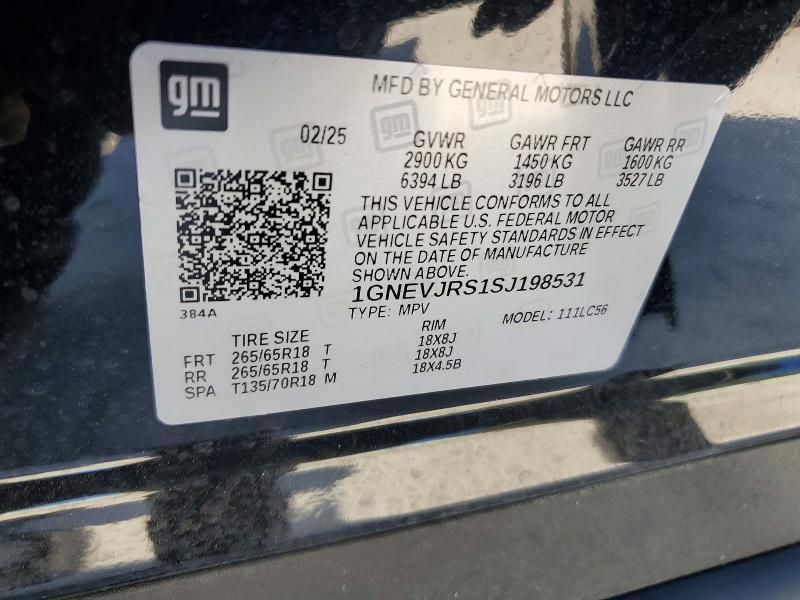 Aukcja sprzedaży 2025 Chevrolet Traverse, vin: 1GNEVJRS1SJ198531, numer aukcji: 56444086