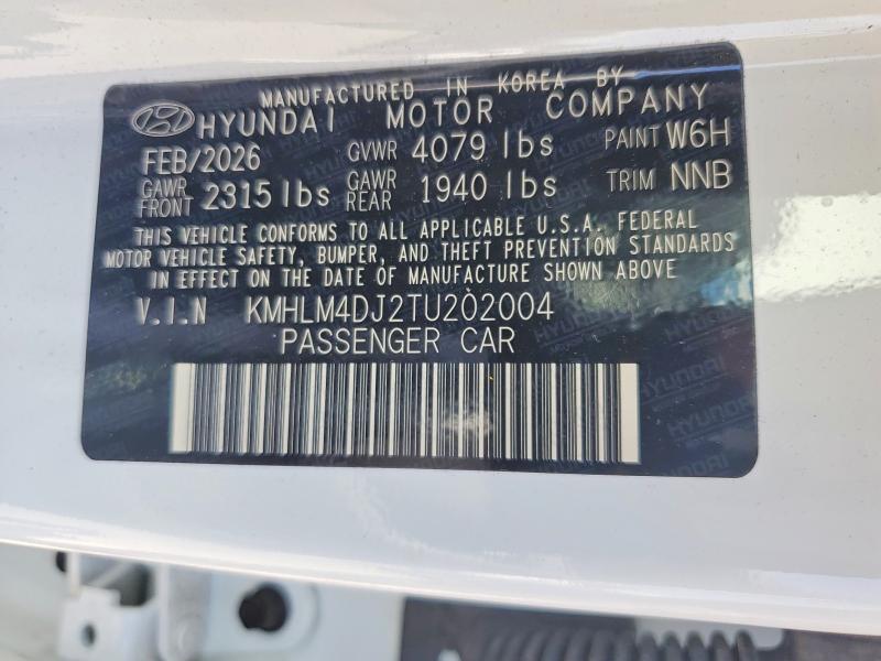 Продажа на аукционе авто 2026 Hyundai Elantra Hybrid, vin: KMHLM4DJ2TU202004, номер лота: 57307106