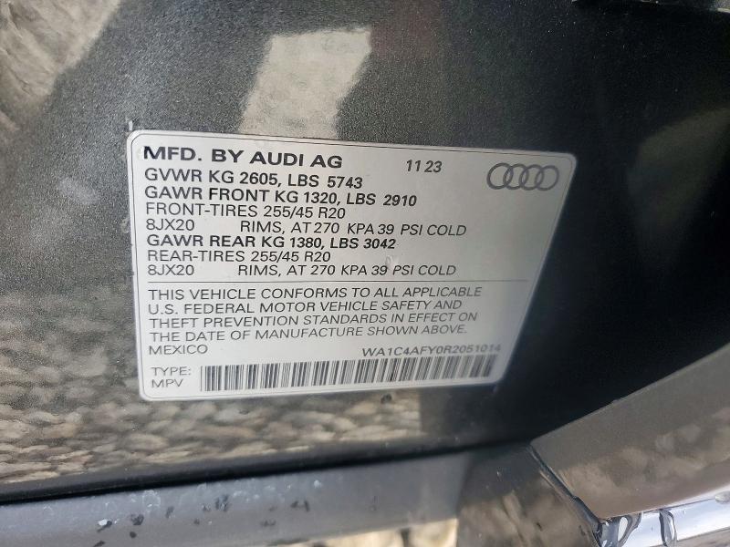 Auction sale of the 2024 Audi Sq5, vin: WA1C4AFY0R2051014, lot number: 56117176