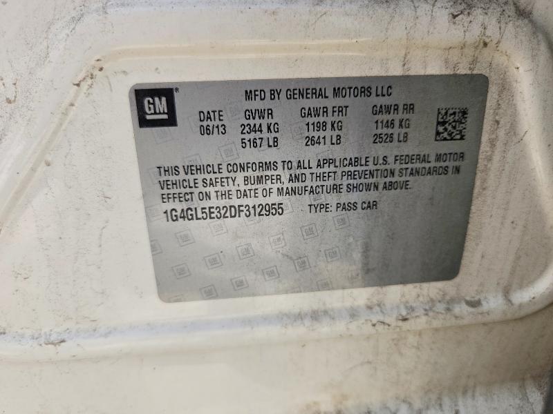 2013 Buick Lacrosse მანქანა იყიდება აუქციონზე, vin: 1G4GL5E32DF312955, აუქციონის ნომერი: 58568056
