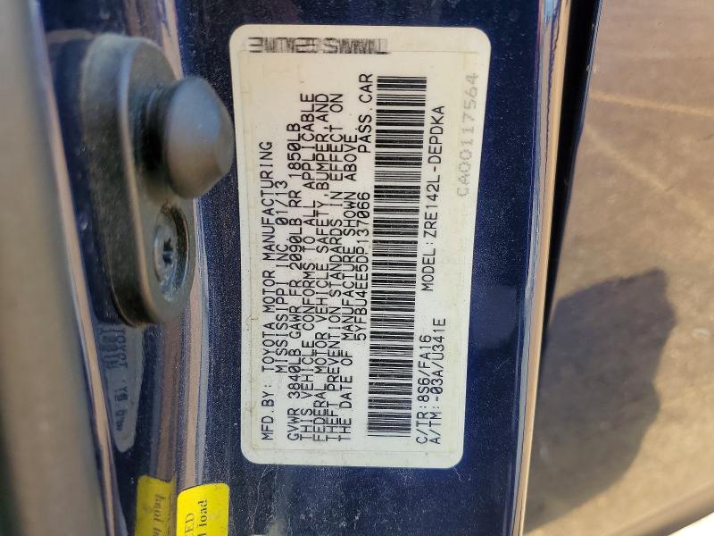 Auction sale of the 2013 Toyota Corolla, vin: 5YFBU4EE5DP137066, lot number: 57385146