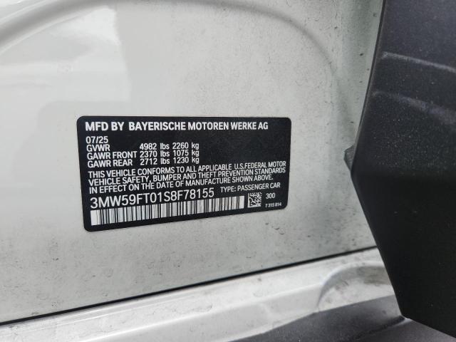 57717396 :رقم المزاد ، 3MW59FT01S8F78155 vin ، 2025 Bmw M340i مزاد بيع