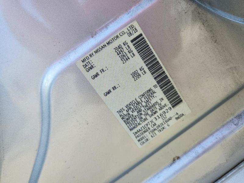 Auction sale of the 2018 Nissan Leaf, vin: 1N4AZ1CP7JC316929, lot number: 57339436