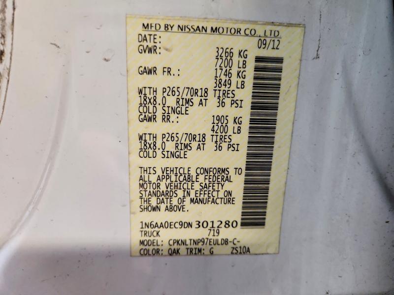 Aukcja sprzedaży 2013 Nissan Titan, vin: 1N6AA0EC9DN301280, numer aukcji: 58296946