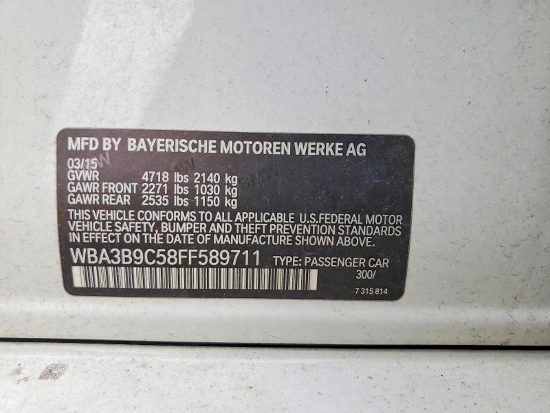 Продаж на аукціоні авто 2015 Bmw 335, vin: WBA3B9C58FF589711, номер лоту: 58494306