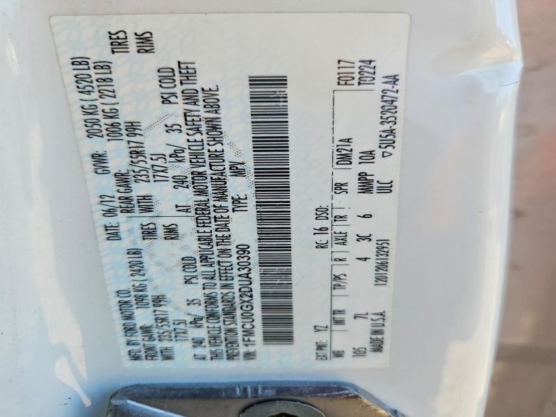 Продаж на аукціоні авто 2013 Ford Escape, vin: 1FMCU0GX2DUA30390, номер лоту: 55722056