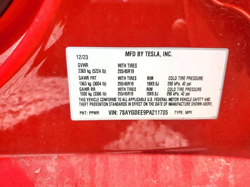 Продаж на аукціоні авто 2023 Tesla Model Y, vin: 7SAYGDEE9PA211705, номер лоту: 57078266