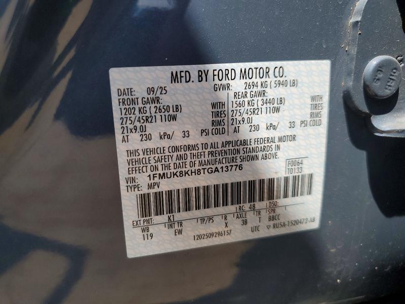 Продажа на аукционе авто 2026 Ford Explorer, vin: 1FMUK8KH8TGA13776, номер лота: 59067106