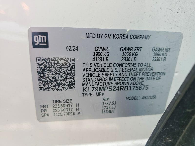 59099876 :رقم المزاد ، KL79MPS24RB175675 vin ، 2024 Chevrolet Trailblazer مزاد بيع