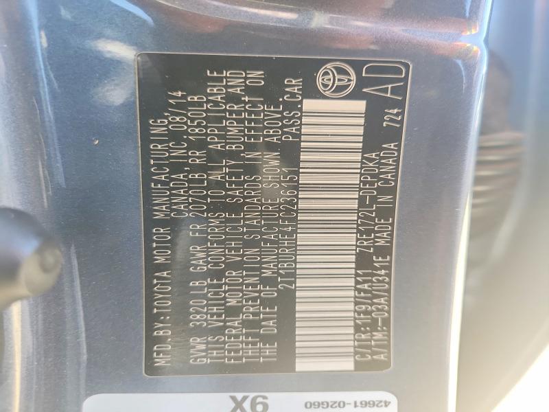 Aukcja sprzedaży 2015 Toyota Corolla, vin: 2T1BURHE4FC236151, numer aukcji: 55628076