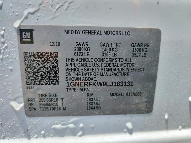 Продаж на аукціоні авто 2020 Chevrolet Traverse, vin: 1GNERFKW9LJ183131, номер лоту: 57583526