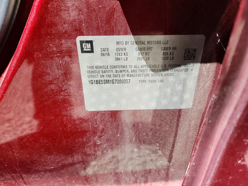 Продаж на аукціоні авто 2016 Chevrolet Cruze, vin: 1G1BE5SM1G7289357, номер лоту: 58370696