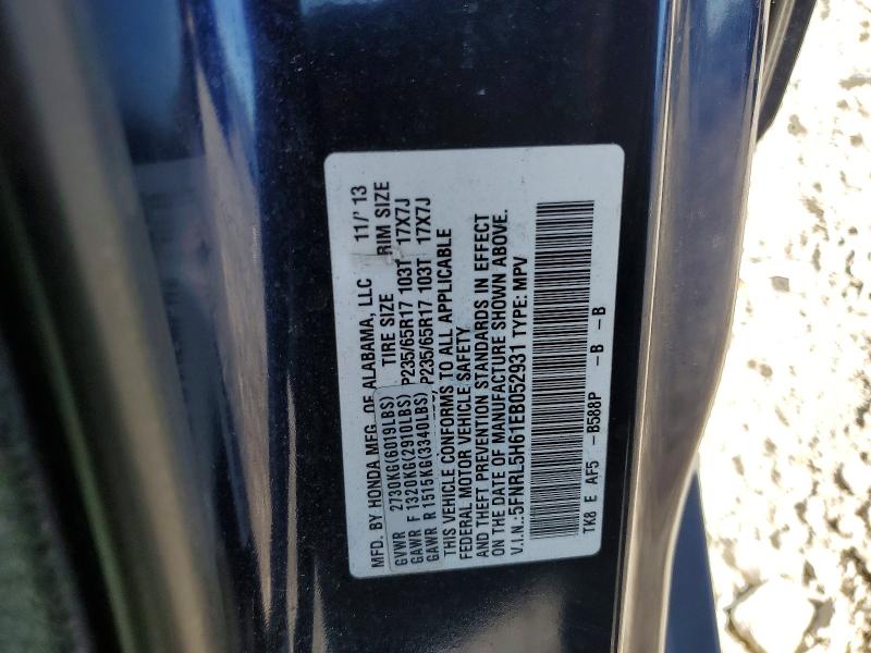 56391326 :رقم المزاد ، 5FNRL5H61EB052931 vin ، 2014 Honda Odyssey مزاد بيع