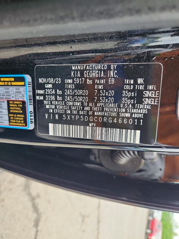 58280006 :رقم المزاد ، 5XYP5DGC0RG466011 vin ، 2024 Kia Telluride مزاد بيع