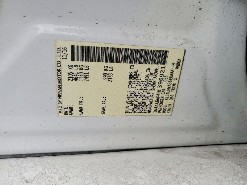 Продажа на аукционе авто 2017 Nissan Maxima, vin: 1N4AA6AP4HC396921, номер лота: 57947136