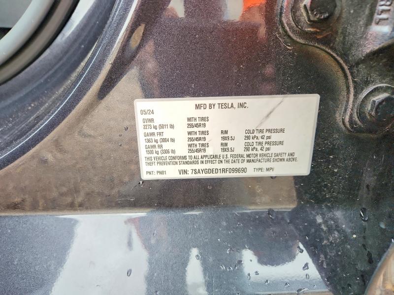 Продаж на аукціоні авто 2024 Tesla Model Y, vin: 7SAYGDED1RF099690, номер лоту: 56842906
