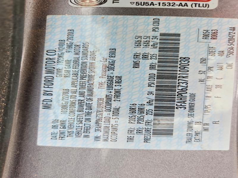 Aukcja sprzedaży 2007 Ford Fusion, vin: 3FAHP06Z37R109038, numer aukcji: 55846106