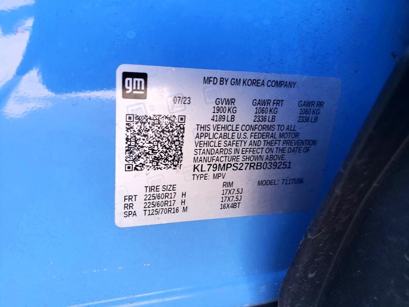 Продаж на аукціоні авто 2024 Chevrolet Trailblazer, vin: KL79MPS27RB039251, номер лоту: 58405956