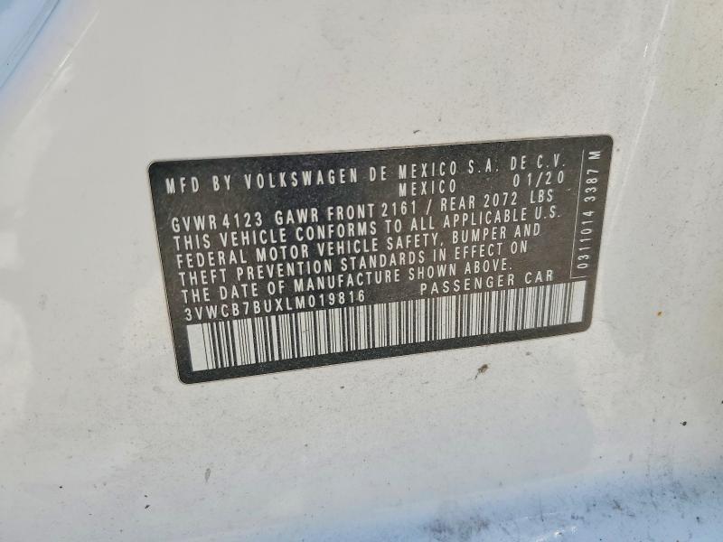Aukcja sprzedaży 2020 Volkswagen Jetta, vin: 3VWCB7BUXLM019816, numer aukcji: 57412116