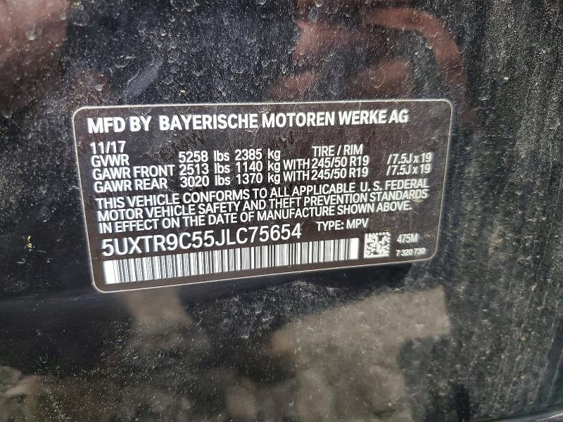 Aukcja sprzedaży 2018 Bmw X3, vin: 5UXTR9C55JLC75654, numer aukcji: 58798016