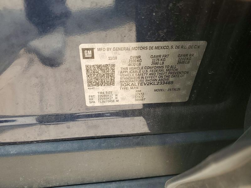 58550486 :رقم المزاد ، 3GKALTEV2KL233485 vin ، 2019 Gmc Terrain مزاد بيع