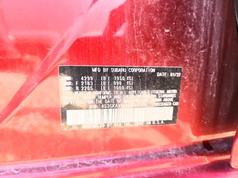 Продаж на аукціоні авто 2022 Subaru Impreza, vin: 4S3GKAV66N3606176, номер лоту: 54008776