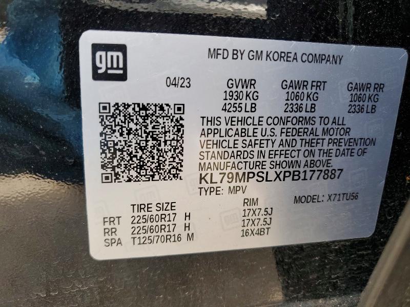 Продажа на аукционе авто 2023 Chevrolet Trailblazer, vin: KL79MPSLXPB177887, номер лота: 58627886