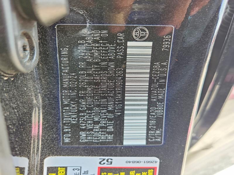 2024 Toyota Camry მანქანა იყიდება აუქციონზე, vin: 4T1G11AKXRU904263, აუქციონის ნომერი: 55905936