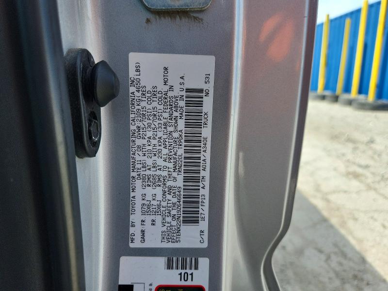 59175826 :رقم المزاد ، 5TENX22N19Z646649 vin ، 2009 Toyota Tacoma مزاد بيع
