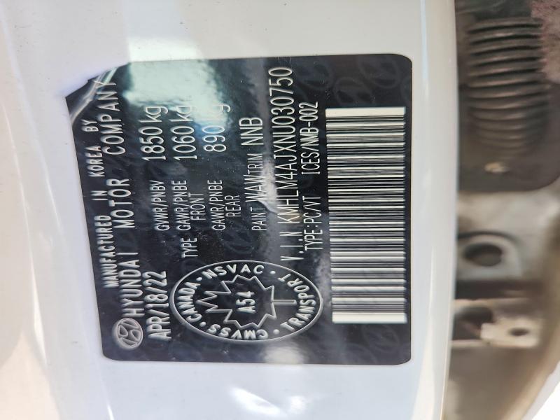 2022 Hyundai Elantra მანქანა იყიდება აუქციონზე, vin: KMHLM4AJXNU030750, აუქციონის ნომერი: 50945866